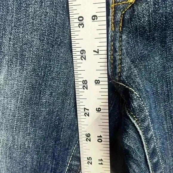 A-Jeans Straight Leg Jeans Womens 9 Juniors Faded Denim Blue Embroidered 0709 - Picture 4 of 10